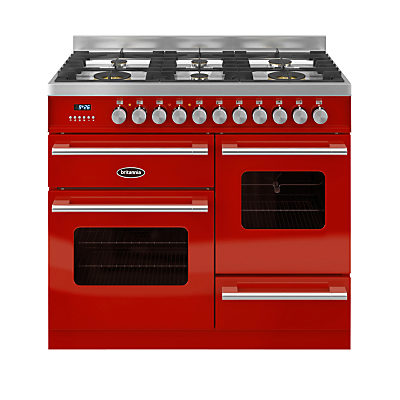 Britannia RC-10XGG-DE Delphi Dual Fuel Range Cooker Red Britannia RC-10XGG-DE Delphi Dual Fuel Range Cooker Red